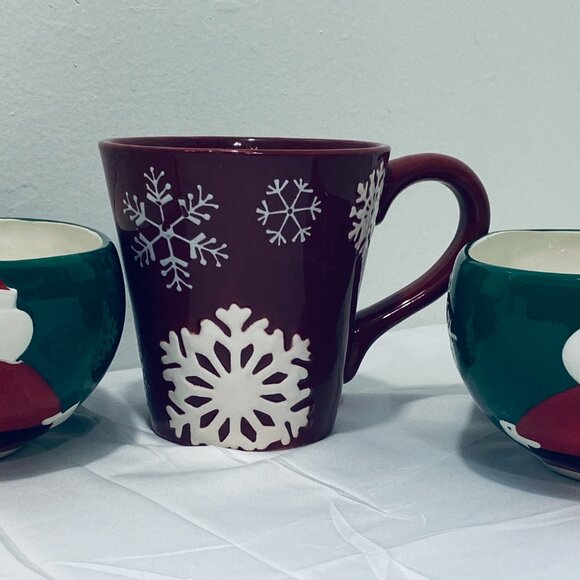 3 Pcs: (2) Holiday Time Santa Bowls + St Nicholas Square Snowflake Mug - Picture 5 of 9
